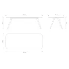 Tavolinë ngrënie cilësore me majë druri hiri Made in Italy - Ulma Viadurini