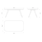 Tavolinë ngrënie cilësore me majë druri hiri Made in Italy - Ulma Viadurini