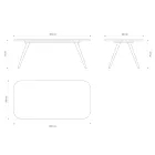 Tavolinë ngrënie cilësore me majë druri hiri Made in Italy - Ulma Viadurini