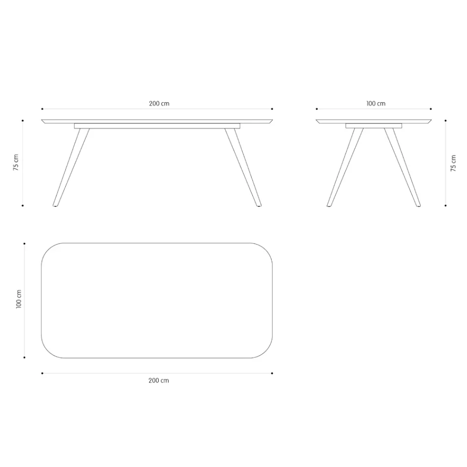 Tavolinë ngrënie cilësore me majë druri hiri Made in Italy - Ulma Viadurini