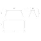 Tavolinë ngrënie cilësore me majë druri hiri Made in Italy - Ulma Viadurini