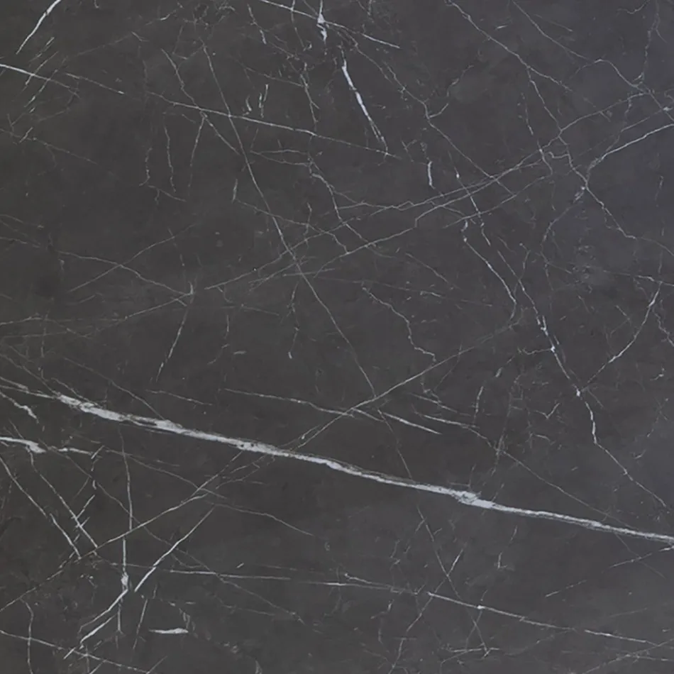 Tavolinë ngrënieje eliptike në Florim prej çelik dhe qeramike të lustruar - Gelsino Viadurini