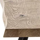 Tavolinë ngrënie fikse Bazë metalike dhe sipërme me fasone lisi - Termoli Viadurini