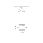 Tavolinë ngrënie me fasone me bazë çeliku Made in Italy - Dalmatian Viadurini