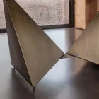 Tavolinë ngrënie me bazë qeramike dhe metalike 3mm Prodhuar në Itali - Bozhure Viadurini