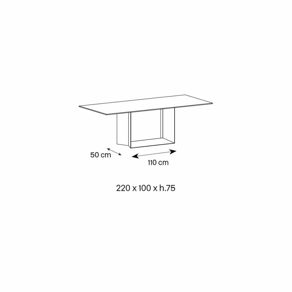 Tabela e ngrënies metalike Emperador Qeramike dhe Bronze e punuar në Itali - Brown Brown Viadurini