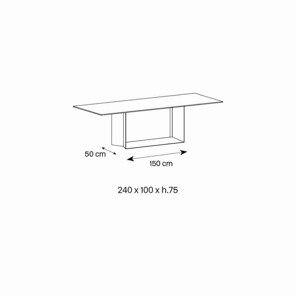 Tabela e ngrënies metalike Emperador Qeramike dhe Bronze e punuar në Itali - Brown Brown Viadurini