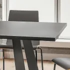 Tavolinë ngrënieje luksoze Fenix dhe metalike e prodhuar në Itali - Pinocchio Viadurini