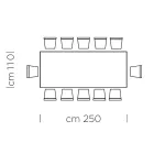Tavolinë ngrënie në gri Fenix dhe çelik të llakuar Prodhuar në Itali - Settimmio Viadurini