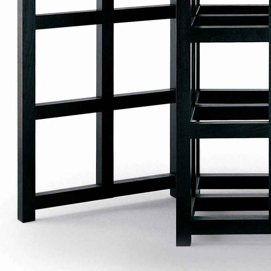 Tavolinë ngrënieje e ngjyrosur me ngjyrë të zezë e prodhuar në Itali - Sabatino Viadurini