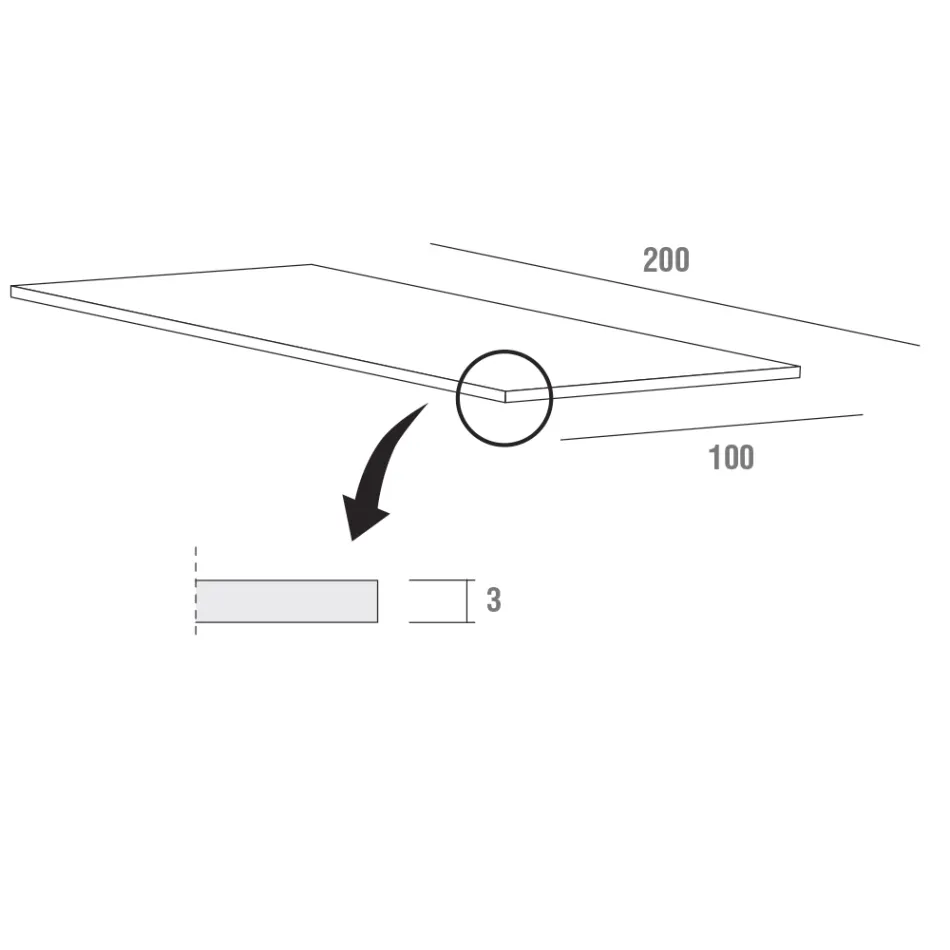 Tavolinë Ngrënie Hpl me Bazament Metal Made in Italy, Precious - Carlino Viadurini