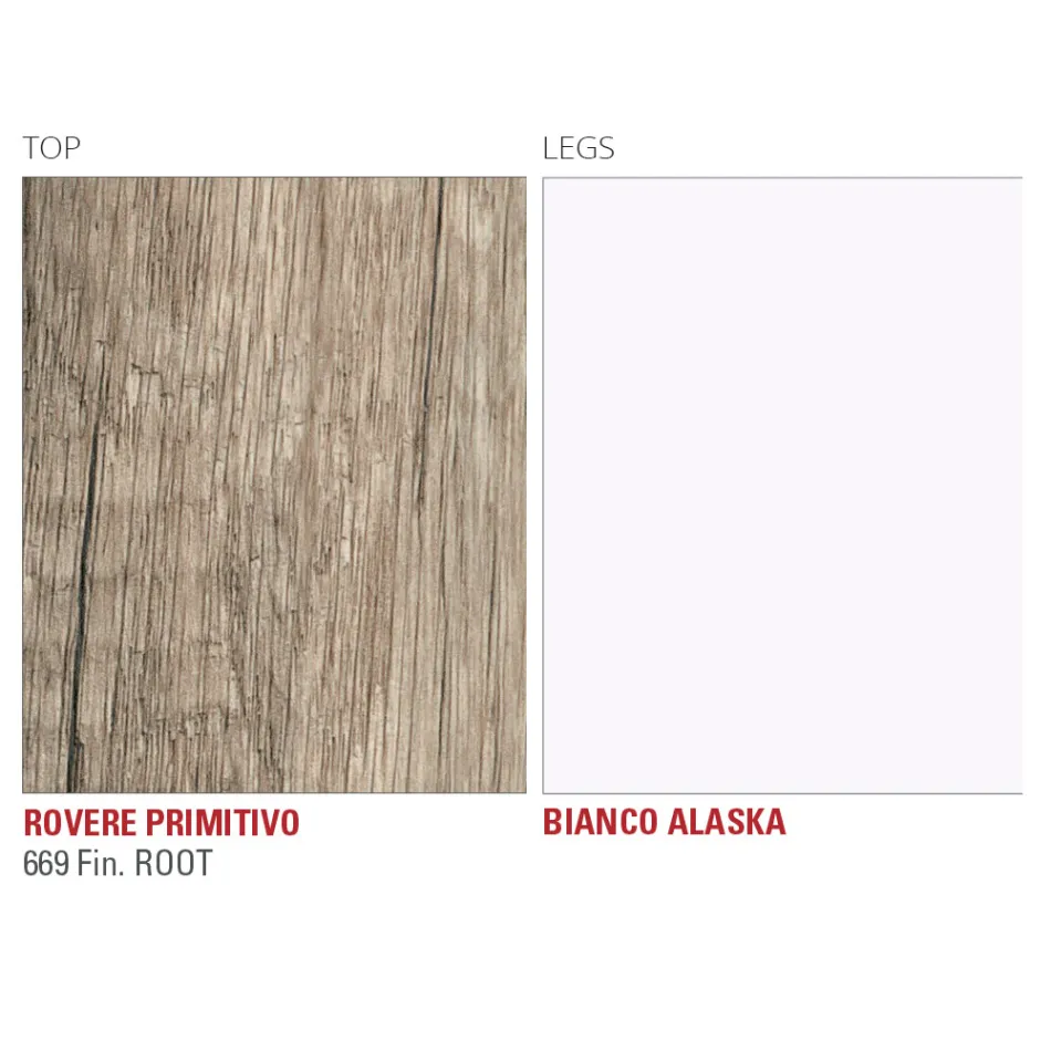 Tavolinë Ngrënie Hpl me Bazament Metal Made in Italy, Precious - Carlino Viadurini