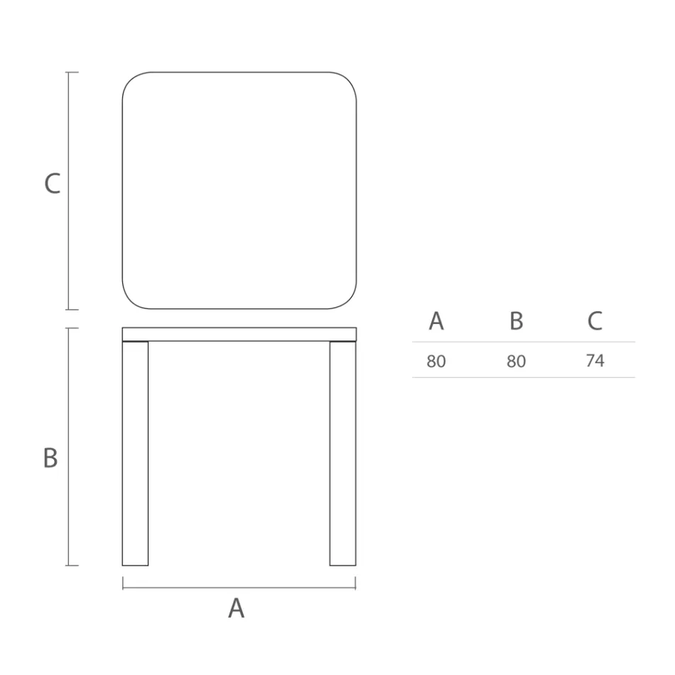 Tavolinë ngrënie Hpl me këmbë polietileni Prodhuar në Itali - Glen Viadurini