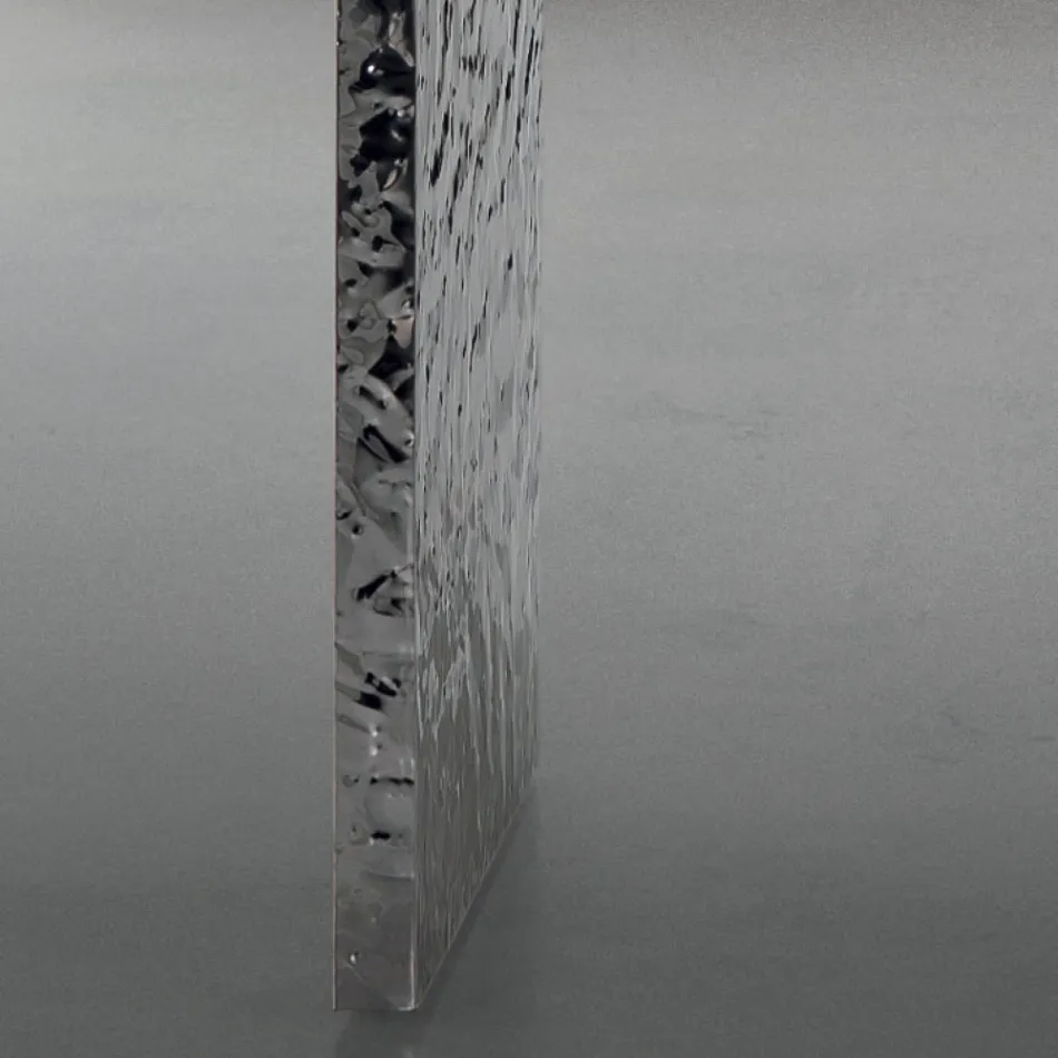 Tavolinë ngrënie me rimeso dhe çelik të prodhuar në Itali - Strappo Viadurini