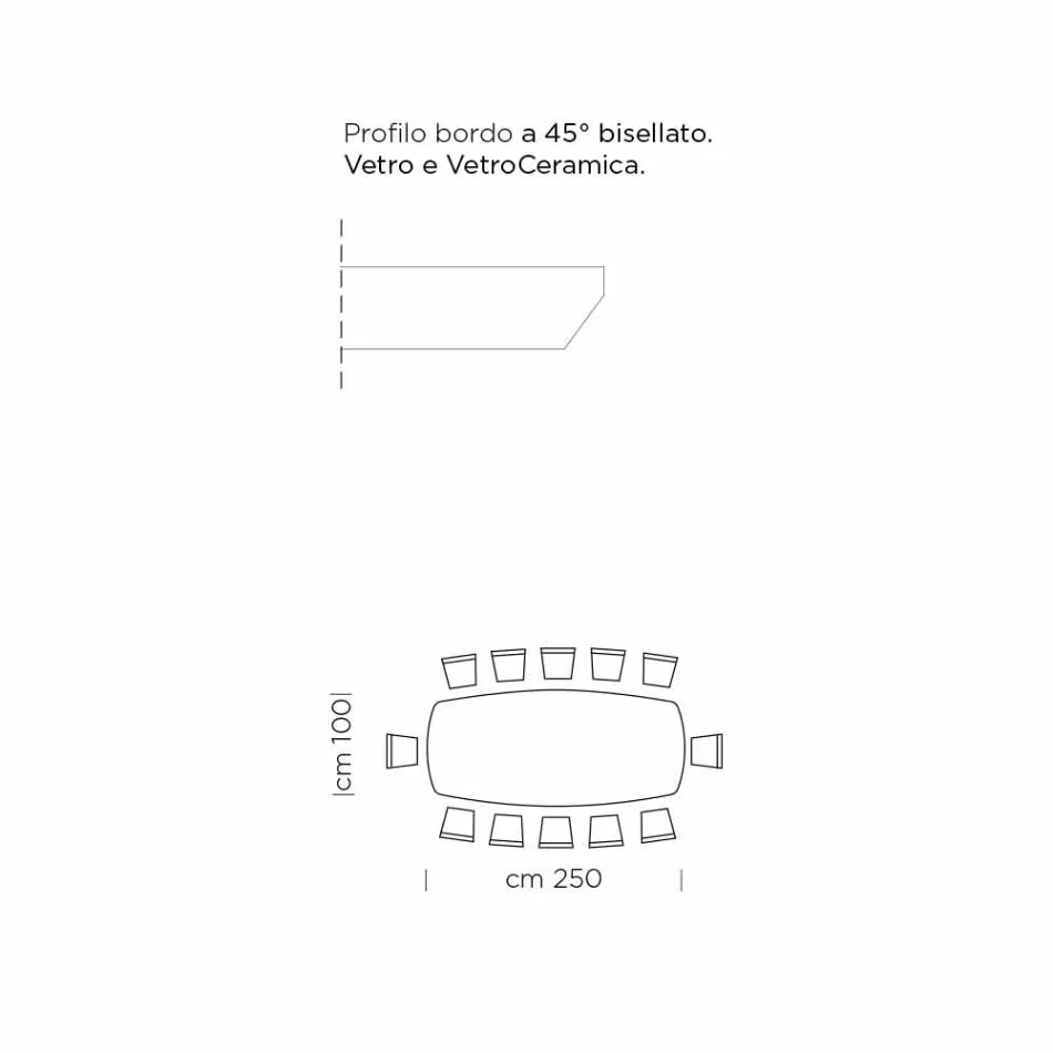 Tavolinë Ngrënie në Hipermermer dhe Çelik Prodhuar në Itali, Cilësi e Lartë - Ezzellino Viadurini