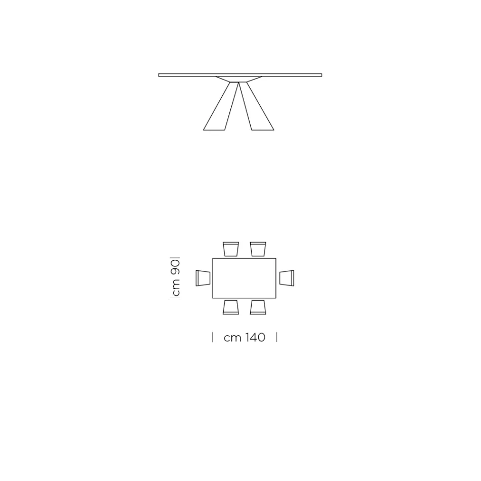 Tavolinë ngrënie në laminat HPL dhe me cilësi të lartë Prodhuar në Itali Çelik - Dalmat Viadurini