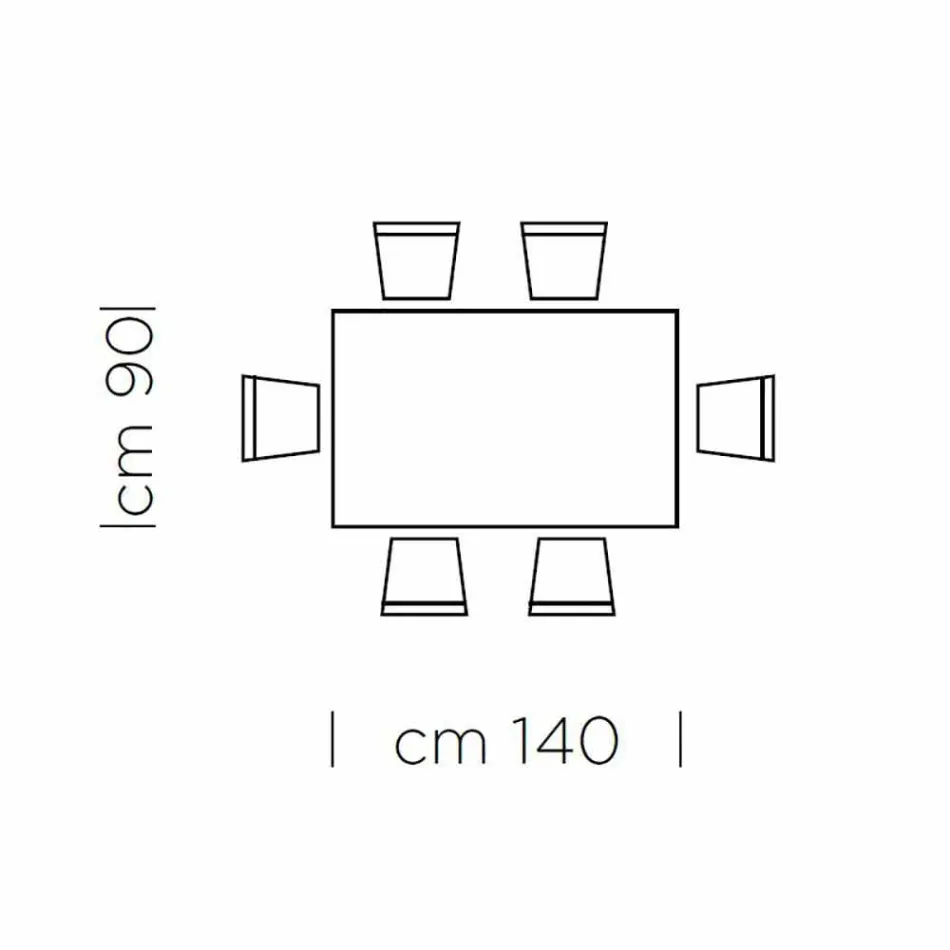 Tavolinë ngrënie në HPL Laminat dhe Fine Made in Italy Steel - Settimmio Viadurini