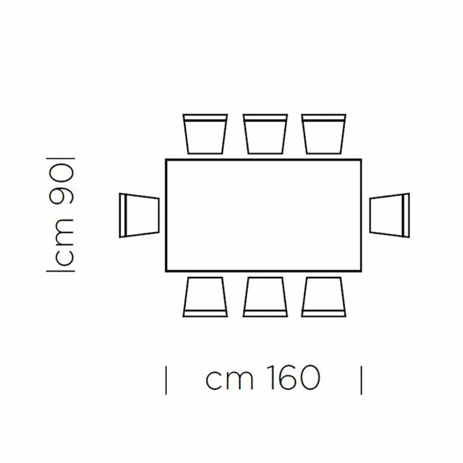 Tavolinë ngrënie në HPL Laminat dhe Fine Made in Italy Steel - Settimmio Viadurini
