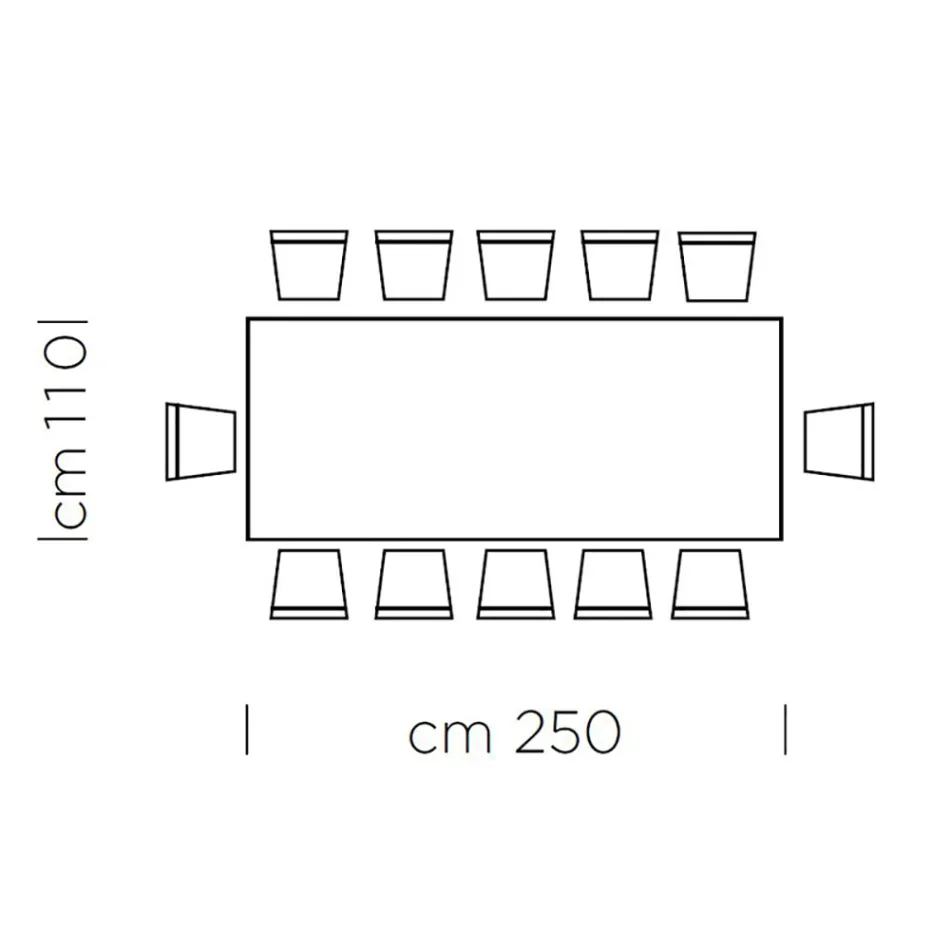 Tavolinë ngrënie në HPL Laminat dhe Fine Made in Italy Steel - Settimmio Viadurini