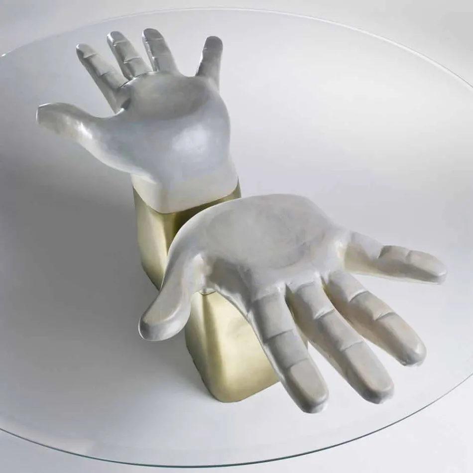 Tavolinë ngrënieje prej druri me majë qelqi, e bërë në Itali, Bartolo Viadurini