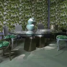 Tavolinë ngrënieje prej druri me majë qelqi, e bërë në Itali, Bartolo Viadurini