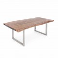 Tavolinë për darkë Homemotion në dru akacie dhe çelik inox - Konvo