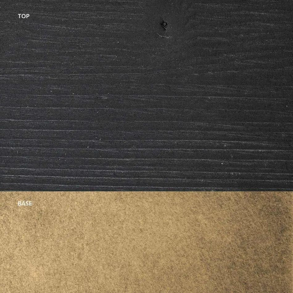 Tavolinë ngrënieje me elementë lisi me nyje dhe metalike Prodhuar në Itali - Giusy Viadurini