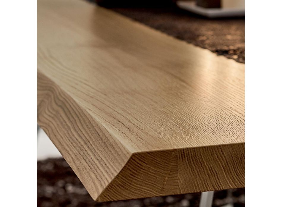 Tavolinë ngrënieje prej druri dhe alumini Prodhuar në Itali, Precious - Lingotto Viadurini