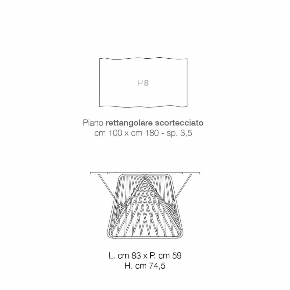 Tavolinë ngrënieje në dru të ngurtë modern të bërë në Itali, Mitia Viadurini