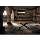 Tavolinë moderne ngrënieje e ngurtë prej druri e bërë në Itali Oncino Viadurini