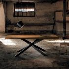 Tavolinë moderne ngrënieje e ngurtë prej druri e bërë në Itali Oncino Viadurini
