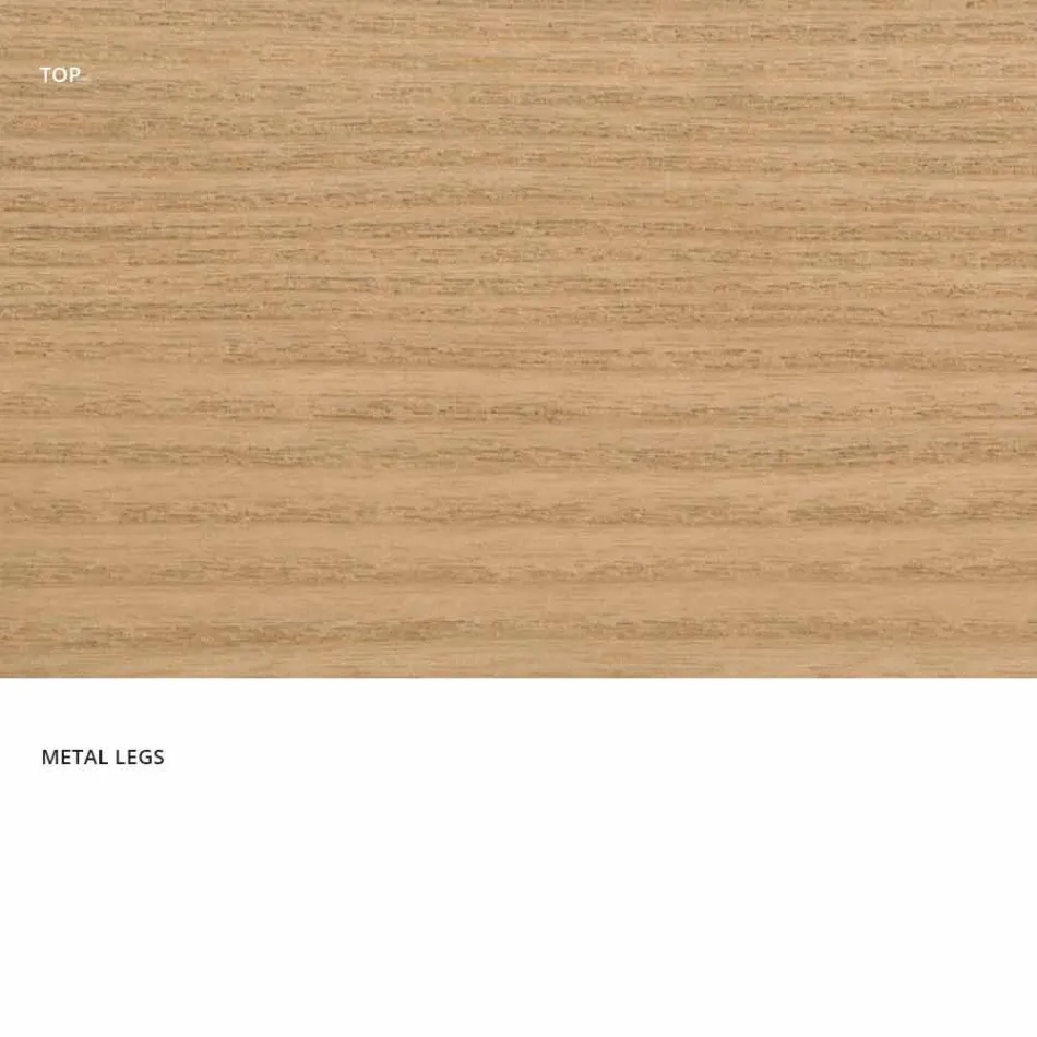 Tavolinë ngrënieje nga druri MDF dhe metali modern i bërë në Itali, Dionigi Viadurini