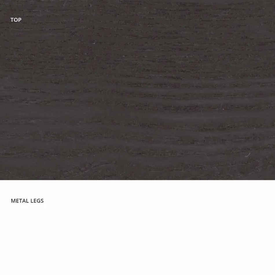 Tavolinë ngrënieje nga druri MDF dhe metali modern i bërë në Itali, Dionigi Viadurini