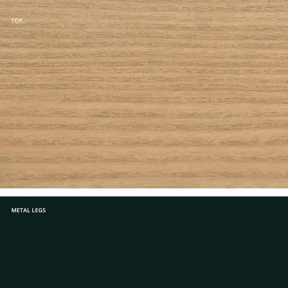 Tavolinë ngrënieje nga druri MDF dhe metali modern i bërë në Itali, Dionigi Viadurini