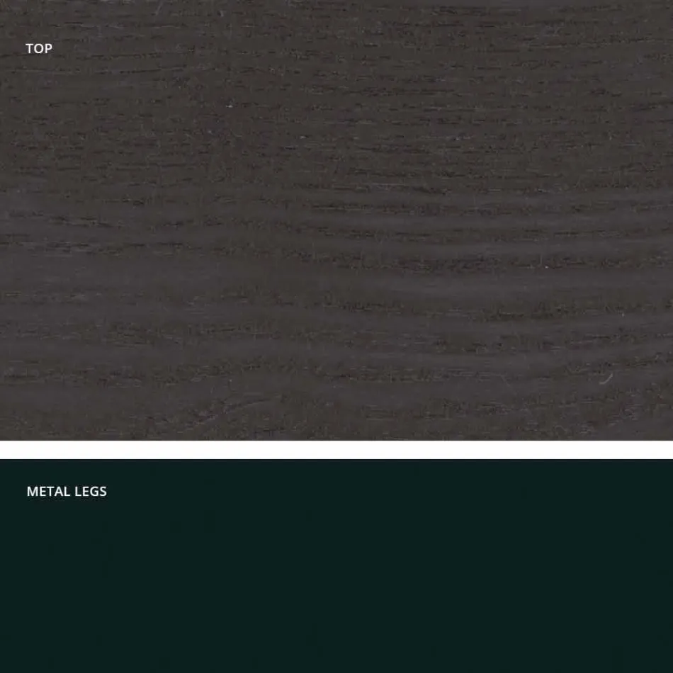 Tavolinë ngrënieje nga druri MDF dhe metali modern i bërë në Itali, Dionigi Viadurini