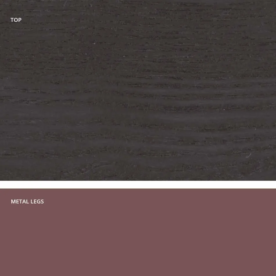 Tavolinë ngrënieje nga druri MDF dhe metali modern i bërë në Itali, Dionigi Viadurini