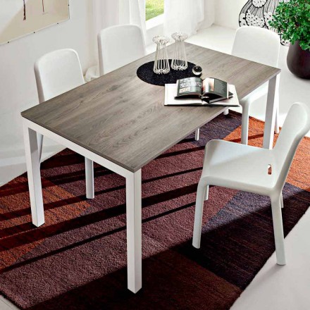 Tavolinë ngrënieje në Melamine dhe Metal të Pikturuar Prodhuar në Itali - Remigio Viadurini