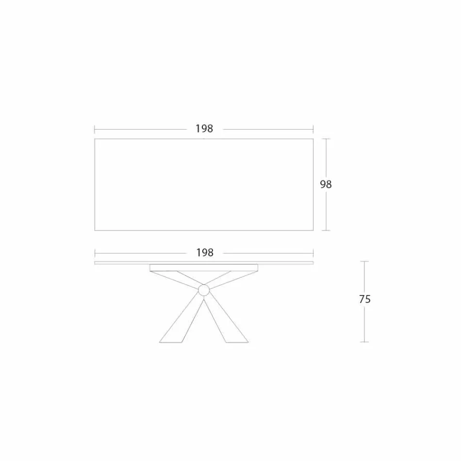 Tabela Ngrënie Metalike dhe Tepër Qeramike Prodhuar në Itali Dizajni - Anaconda Viadurini