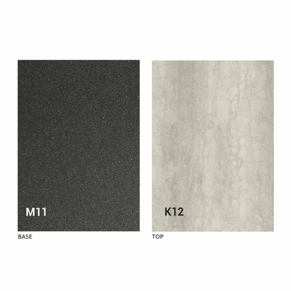 Tabela Ngrënie Metalike dhe Tepër Qeramike Prodhuar në Itali Dizajni - Anaconda Viadurini