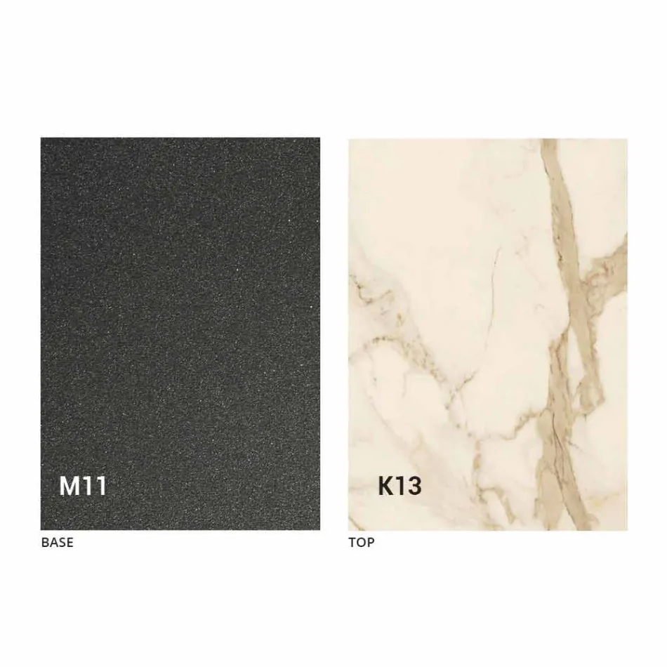 Tabela Ngrënie Metalike dhe Tepër Qeramike Prodhuar në Itali Dizajni - Anaconda Viadurini