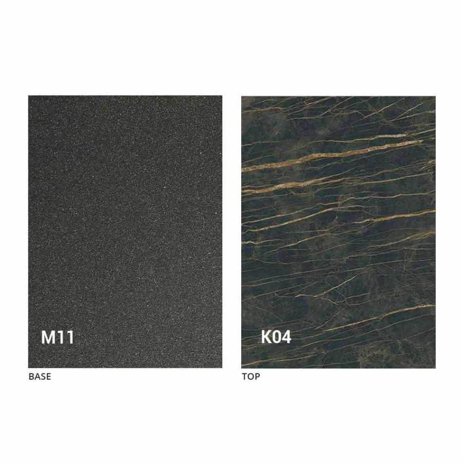 Tabela Ngrënie Metalike dhe Tepër Qeramike Prodhuar në Itali Dizajni - Anaconda Viadurini