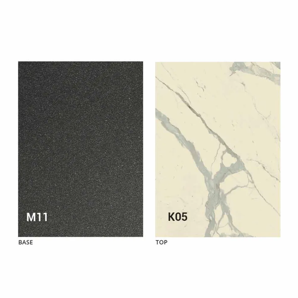 Tabela Ngrënie Metalike dhe Tepër Qeramike Prodhuar në Itali Dizajni - Anaconda Viadurini