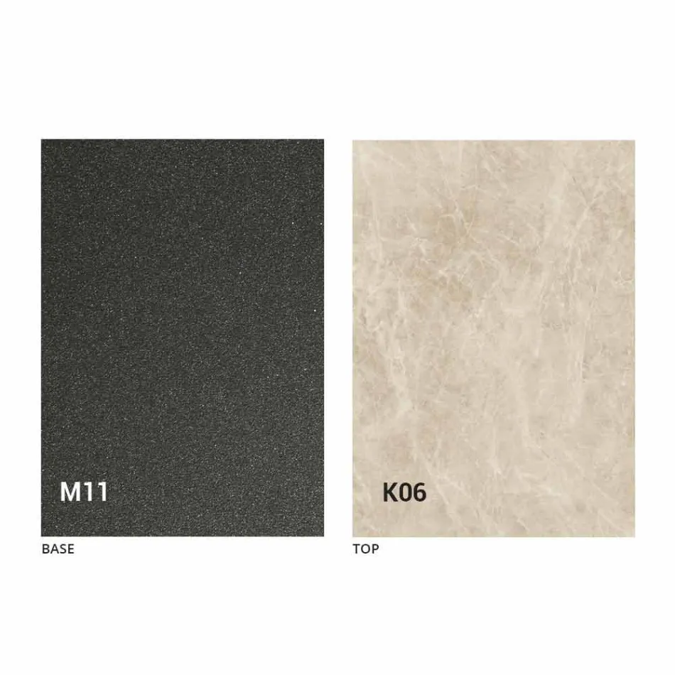 Tabela Ngrënie Metalike dhe Tepër Qeramike Prodhuar në Itali Dizajni - Anaconda Viadurini