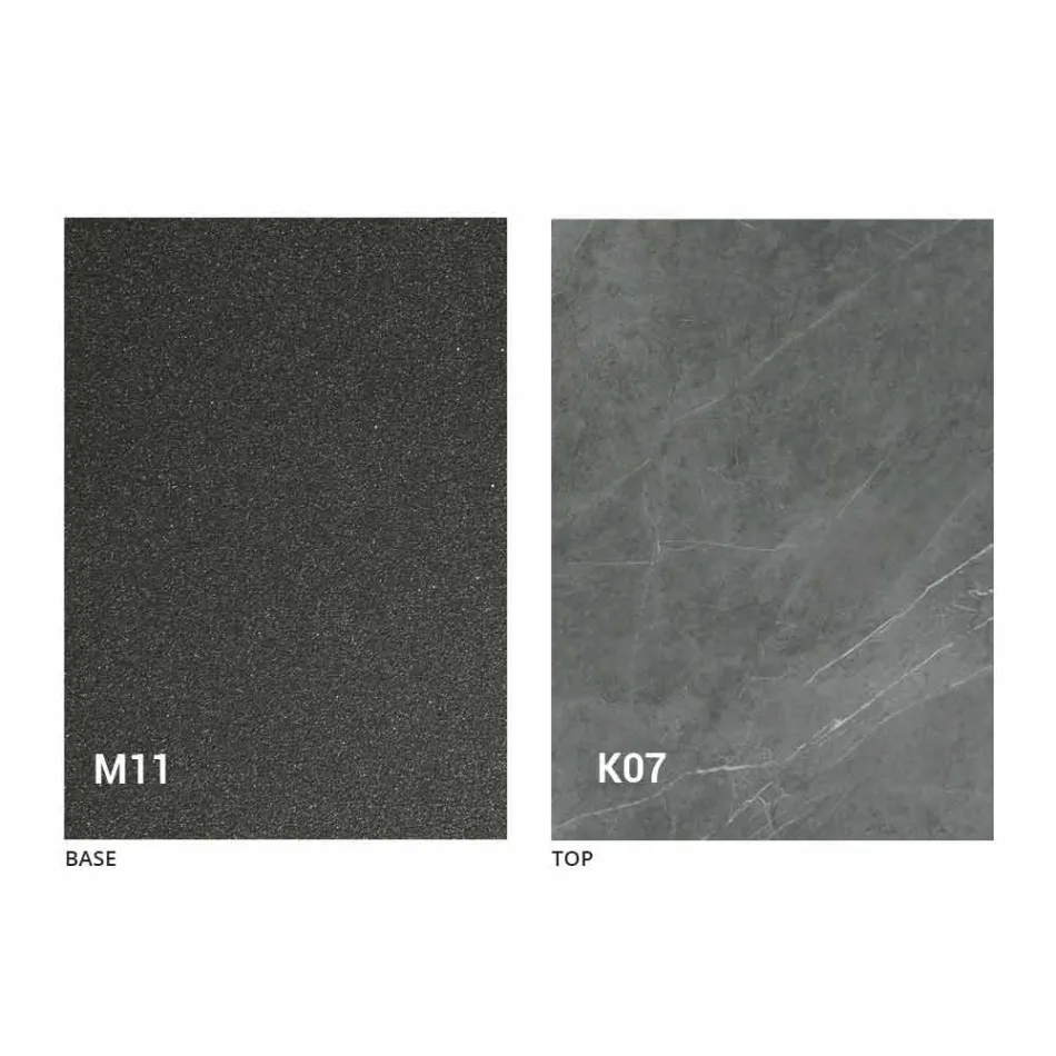 Tabela Ngrënie Metalike dhe Tepër Qeramike Prodhuar në Itali Dizajni - Anaconda Viadurini