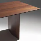 Tavolinë ngrënieje në kompensatë të veshur me hi të trajtuar termikisht - Akuariumi Viadurini