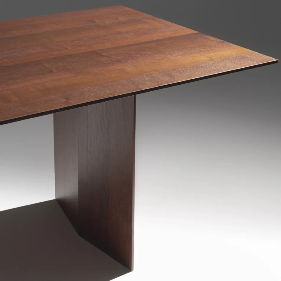 Tavolinë ngrënieje në kompensatë të veshur me hi të trajtuar termikisht - Akuariumi Viadurini