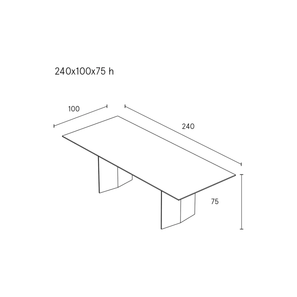 Tavolinë ngrënieje në kompensatë të veshur me hi të trajtuar termikisht - Akuariumi Viadurini