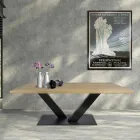 Tavolinë ngrënie në Masellato Lisi dhe Metal i Kromuar Prodhuar në Itali - Riad Viadurini