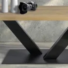 Tavolinë ngrënie në Masellato Lisi dhe Metal i Kromuar Prodhuar në Itali - Riad Viadurini