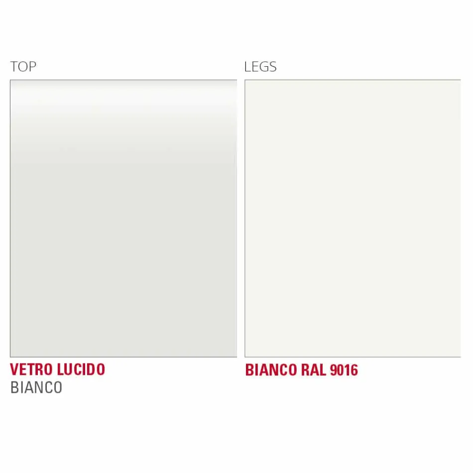 Tavolinë ngrënieje në gotë të bardhë dhe metal të lyer të prodhuar në Itali - karficë zbukurimi Viadurini